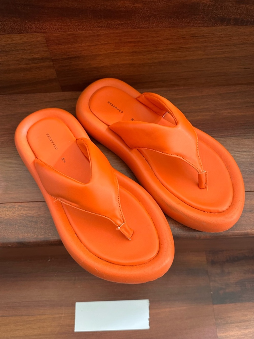 Bold Orange Padded Flip Flop Sandals